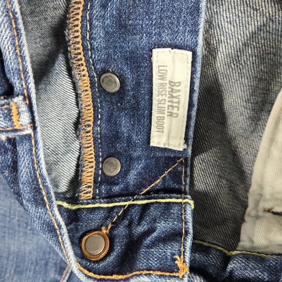 Abercrombie fitch jeans bootcut Baxter low Rise Slim Boot 34x32(31) Grunge - Picture 5 of 11